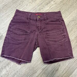 Unionbay Juniors Womens Y2K Purple Maroon Raw Hem Denim Shorts Size 3 JB71862